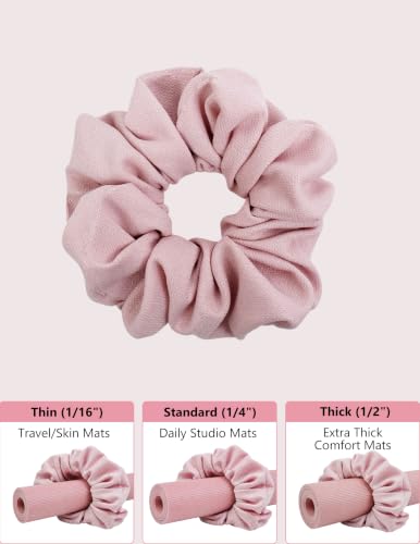 Yoga Mat Scrunchie Yoga Mat Strap Carrier Pilates Mat Holder | Holds Your Yoga Mat in Style, Adjustable & Stretchy Yoga Mat Band, Fits Most Standard Yoga Mats (mat not included),Yoga Gifts - color: Light Pink 02