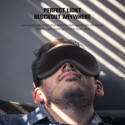 IEKEODI 2 Pack Silk Sleep Masks, Light Blocking Eye Masks, Black & Purple | Silky Soft Feel, Light Blocking Design, Gentle Elastic Fit, Breathable Comfort for Sleep, Travel and Naps - color: Black+purple