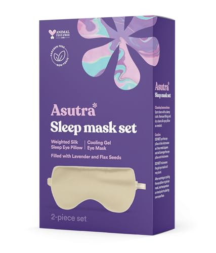 ASUTRA Silk Eye Pillow for Sleep, Champagne - Filled w/Lavender (One Size) - color: Champagne