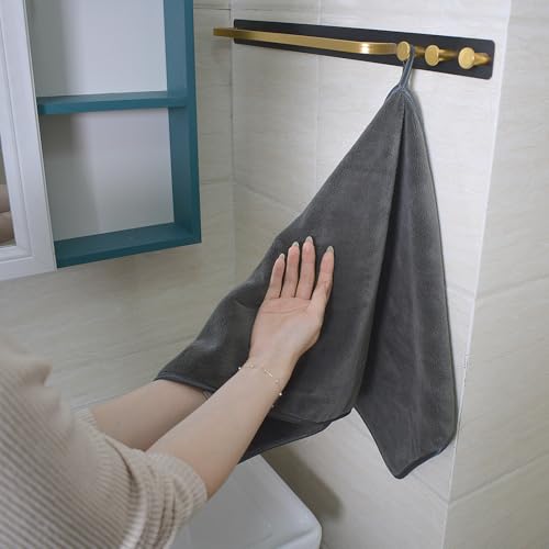 SINLAND Microfiber Hand Towels for Bathroom, 16 x 31 Inch, Grey, 3Pack - color: Dgreyx3