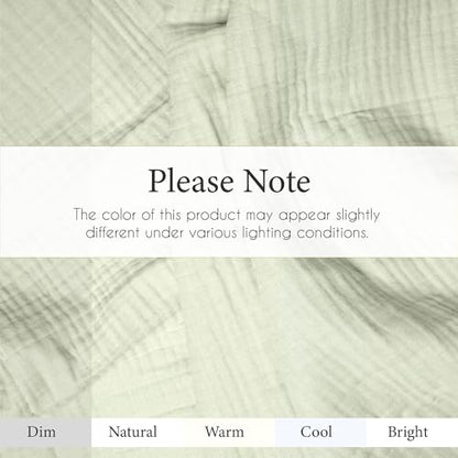 100% Cotton Gauze 50"X70" Large Throw 4 Layered Blanket- Sea Foam - color: Sea Foam, size: 50"X70" Large Throw