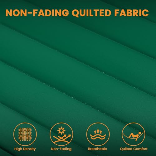 Lazy Daze 12 FT Double Quilted Hammock with Spreader Bar for Outside, Green | 2 Person Heavy Duty Hammock with Detachable Pillow and Carabiners for Outdoor Backyard Poolside, 450lbs Weight Capacity - color: Dark Green