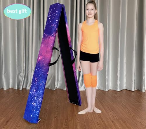 Marfula 6 FT / 8 FT / 9 FT Folding Gymnastics Beam Foam Balance Floor Beam - color: Magic Star, size: 6 Ft