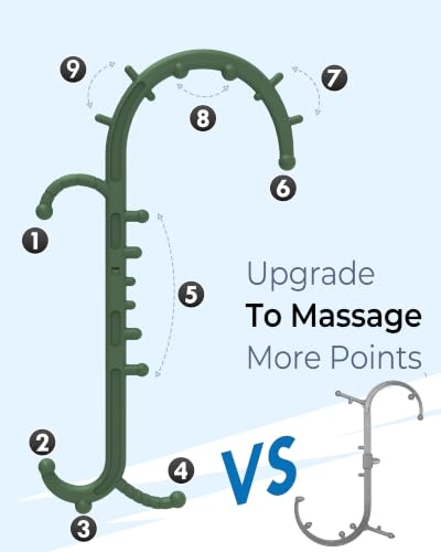 Back and Neck Massager for Pain Relief Deep Tissue, Upgraded Full Body Trigger Point Cane Massage Tools, Therapy Massage Stick Pressure Point Hook, Muscle Knot Remover Tool (Green) - color: Green