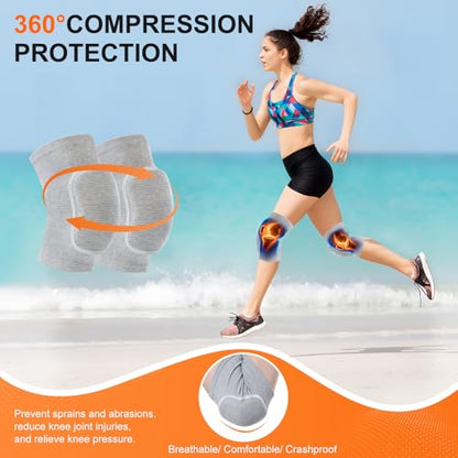 Volleyball Knee Pads for Girls Women Men Youth Kids Knees Protective - color: Gray, size: Small