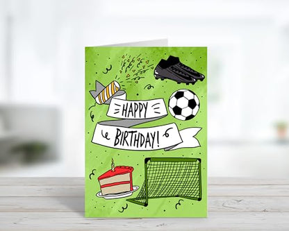 Soccer Birthday Card – Sports Themed Birthday Card for Soccer Players and Coaches - style: Soccer