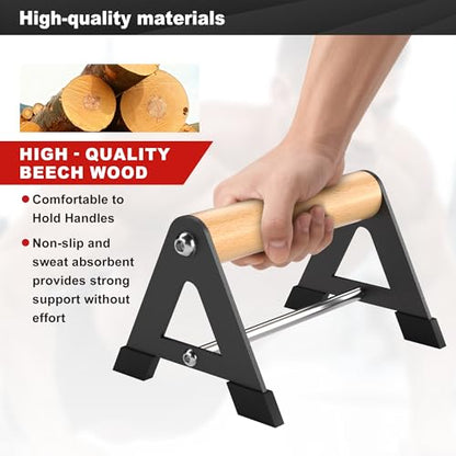 Wooden Push Up Bars for Floor, 6.5 Inch, 500 lb, Black, 2 PCS Set