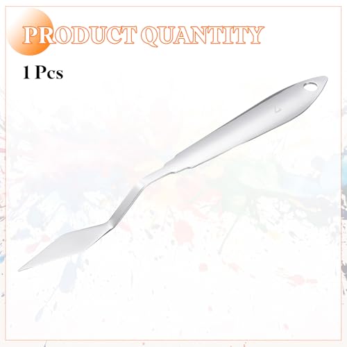 HARFINGTON Palette Knife Painting Tool 7.68" Stainless Steel Small Pointed | Spatula Painting Pallet Knives, with Hole Design, for Acrylic Canvas, Silver
