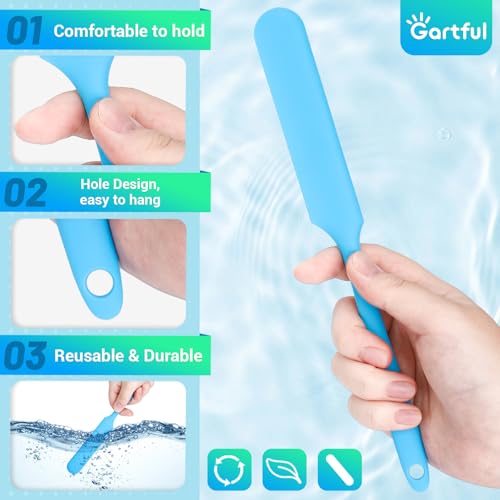 6PCS Silicone Stir Sticks Kits, 2pcs Spatula Scraper, 2pieces Large Silicone Sticks, 2pack Pointed Stir Rods, Reusable DIY Craft Tool for Mixing Resin, Paint, Liquid, Blue - color: Blue, size: Large&Medium-6PCS