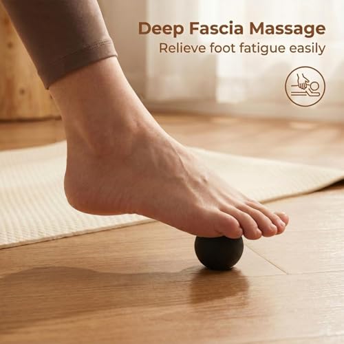 Pilates Toe Corrector with Yoga Ball, Premium Eco-Friendly Leather Toe Gizmo for Foot Pilates & Bunion Relief, Big Toe Alignment Stretcher Exercise Band for Women Men, Brown
