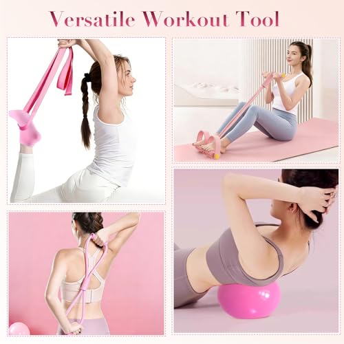 Pilates Kit for Women, 15-Piece Ultimate Pilates Set with Pink Pilates Ring, Ball, Resistance Bands & Essentials - Premium Home Workout Equipment for Full Body Sculpting & Toning, Beginner to Pros