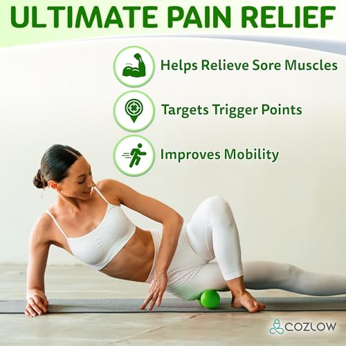 COZLOW Peanut Massage Ball - Deep Tissue Therapy, Pain Relief - Jade Green - color: Jade Green