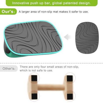 Kipika Push Up Bars, Pushup Stands, Anti-Slip Soft Plastic Push Up Handles, Bottom Anti-Slip Pad, Strength Training Equipment, Perfect for Floor Workout Exercise - color: E: Black & Green