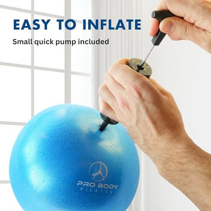 ProBody Pilates Ball Small with Pump - 9 Inch Small Exercise Ball - color: Black
