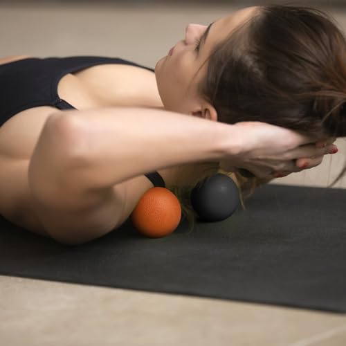 2-Pack Firm Lacrosse Massage Balls (Orange&Black) - color: Orange&black