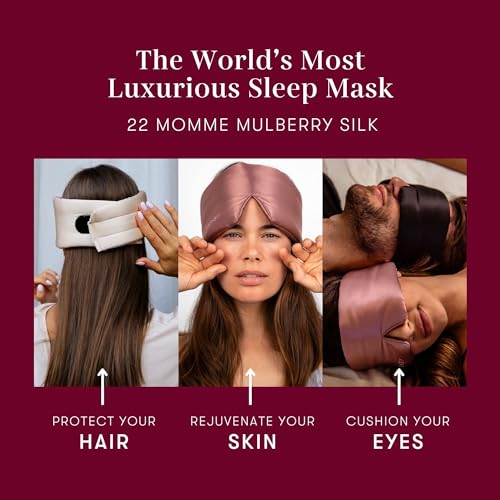 DROWSY Silk Sleep Mask - Face-Hugging, Padded Cocoon for Luxury Sleep in Total Darkness - 100% Pure Mulberry Silk (La Vie En Rouge) - color: La Vie En Rouge, size: 1 Count (Pack of 1)
