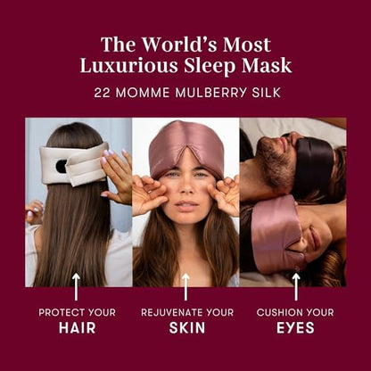 DROWSY Silk Sleep Mask - Face-Hugging, Padded Cocoon for Luxury Sleep in Total Darkness - 100% Pure Mulberry Silk (La Vie En Rouge) - color: La Vie En Rouge, size: 1 Count (Pack of 1)