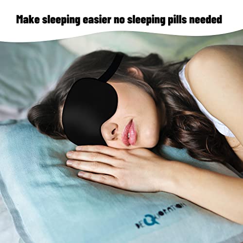 Silk Sleep Mask, Blackout Eye Mask for Sleeping with Adjustable Strap - color: Black
