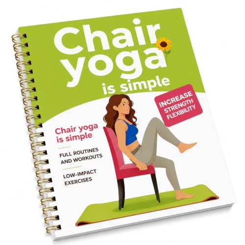 Chair Yoga for Seniors Over 60 Book, 30-Day Balance & Mobility Guide - color: Green