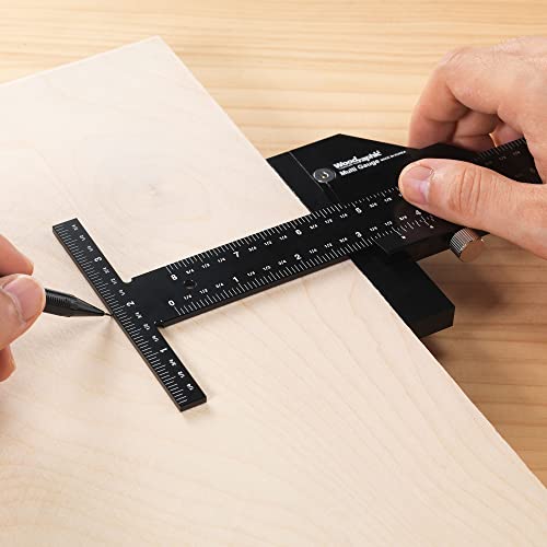 Scriber Gauge 14 Inch – Long Measuring Tool, Marking Ruler, Layout Square, Thickness Gauge, CNC Aluminum Tool for Woodworking, Joinery, Framing, Furniture, Cabinet (New Version) - size: 14 Inch