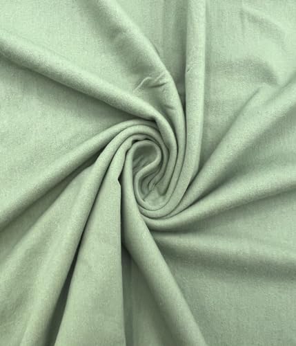 EOVEA - Cotton Spandex Fabric by The Yard - 4 Way Stretch Jersey Knit - Spandex & Cotton T-Shirt Fabric - Lightweight, Breathable - 60" Wide Roll| 10 oz(Lt Sage, 1 Yard) - color: Lt Sage, size: 1 Yard