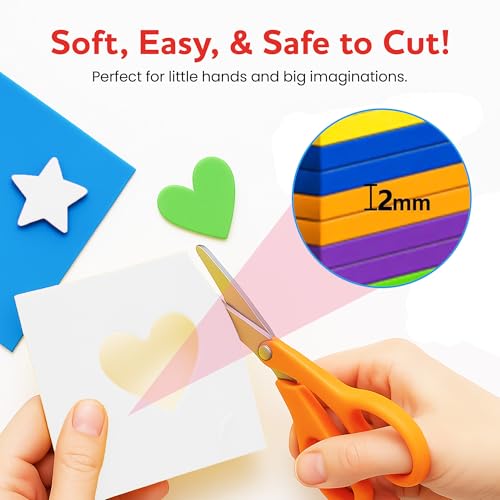 Self-Adhesive EVA Foam Sheets for Crafts – 2mm Thickness 8 White Sheets, 6 x 9 Inch, Peel & Stick Foam Paper for DIY, Scrapbooking & Kids’ Art. - color: White - 8 Pack