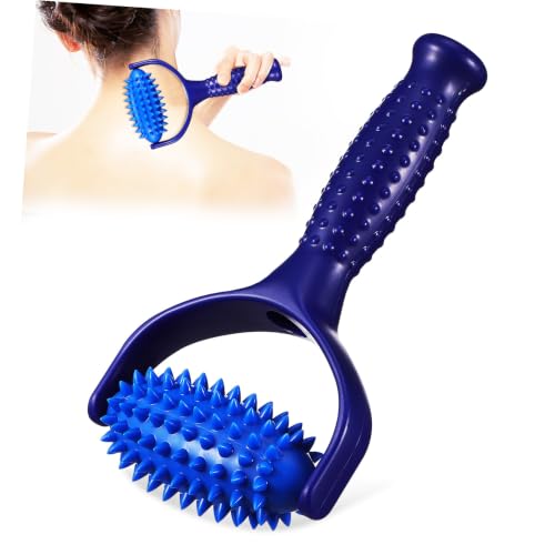 ABOOFAN Handheld Neck Roller Massager Tool for Muscle Relief and Tension Reduction, Blue Abs PVC Material, Comfortable Design for Sedentary Individuals and Yoga Enthusiasts, Leg Massage