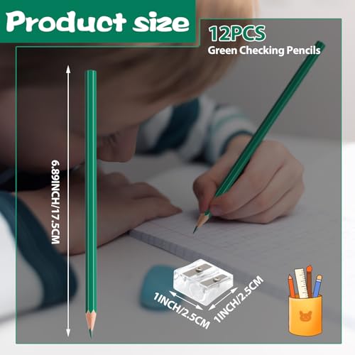 12 PCS Green Colored Pencils, Pre-sharpened Professional Wooden Art Pencils Set for Artists Painting | Premium Drawing Sketching Supplies (Green) - color: green