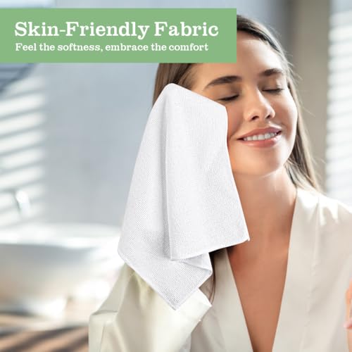 UNIMADE Washcloths Bulk 100 Pack Face Towels, Highly Soft Wash Cloths | Hand Towels, Fast Drying Multi-Purpose Microfiber Cleansing Cloths for Bathroom, Hotel, Spa, and Salon White (12" x 12") - color: White, size: 100Pack