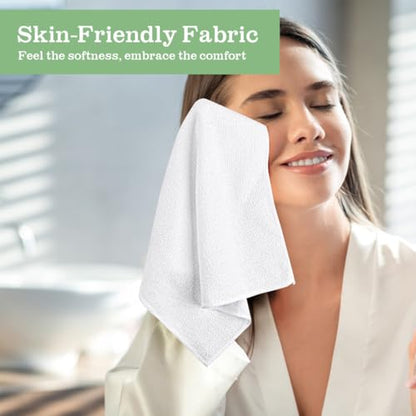 UNIMADE Washcloths Bulk 100 Pack Face Towels, Highly Soft Wash Cloths | Hand Towels, Fast Drying Multi-Purpose Microfiber Cleansing Cloths for Bathroom, Hotel, Spa, and Salon White (12" x 12") - color: White, size: 100Pack