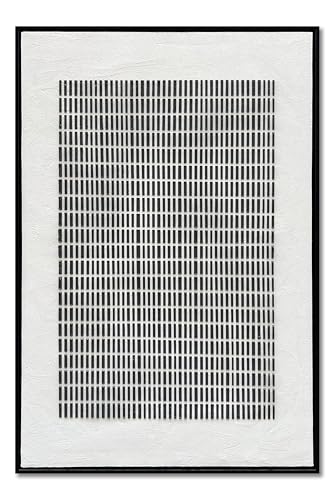 NANKAI Art Hand-Painted White and Black Thick Texture Abstract Art Oil Painting Contemporary Minimalist Art Home Office Corridor Wall Decoration Painting 36x24 inches (with Solid Wood Exterior Frame) - color: Nkhb277