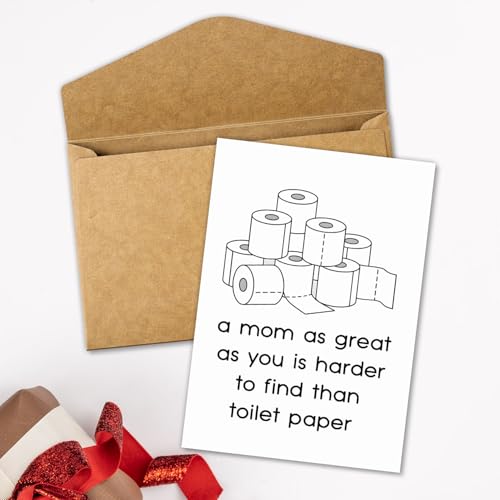A Mom as Great as You is Harder to Find Than Toilet Paper Card Funny Happy Mothers Day Gift for Mother Mama Her Mom Stepmom Mom Cards Appreciation Gifts from Daughter Son Mother’s Day Card 5.3''x8" - color: A99