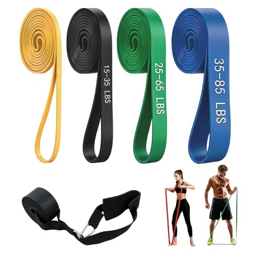 Resistance Bands with Door Anchor, Pull Up Assistance Bands for Working Out - color: 4PCS-Colorful