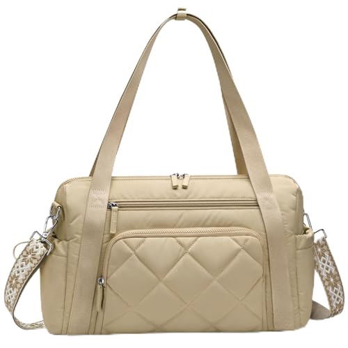 SYTRAH Gym Bag for Women, Duffle Sport Purse for Travel & Dance Khaki - color: Yellow(No shoe compartment)