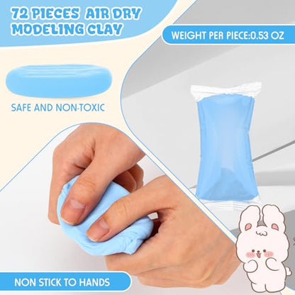 VioraWhite 72 Pcs 38oz Air Dry Clay Bulk Modeling Clay,Sky Blue | Ultra Lightweight Foam Modeling Clay for Kids Adults, DIY Gifts Party Arts Crafts, School Project Supplies - color: Sky Blue