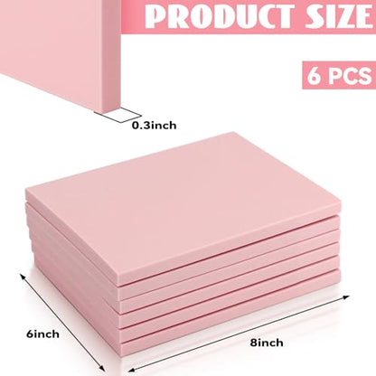 6 Pack 8"x6" Pale Pink Rubber Stamp Carving Blocks Rubber Carved Brick Soft Rubber Linoleum Block for Craft Project - style: 8"x6"