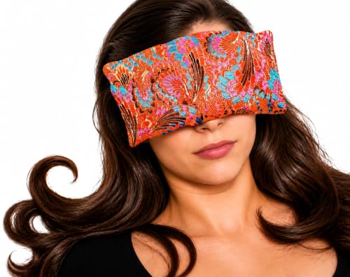 Handmade Luxe Serenity Eye Pillow - All-Natural Flaxseed - Unscented or Lavender Scented – Weighted Eye Mask for Yoga, Meditation, Hot & Cold Therapy - color: FRILLY FIESTA, style: LAVENDER SCENTED