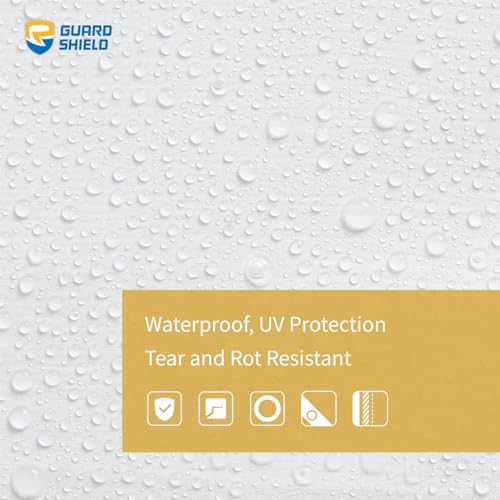 GUARD SHIELD Super Heavy Duty White Ploy Tarp Cover 20x20 Feet Waterproof Tarps 16mil Thick UV and Tear Resistant Tarpualin - color: White, size: 20x20