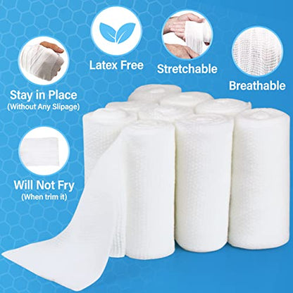 Gauze Rolls –36 Rolls- Premium First Aid Supplies for Safe Adventuring–Flexible, Stretchable, Breathable Gauze Bandage Rolls – 3” x 4.1 Yards Bandage Wrap for Wound Dressing - size: 3" Pack of 36 Rolls