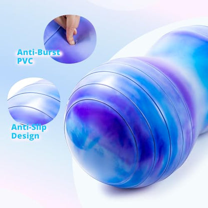 18''/20'' Peanut Ball for Kids & Adults, Anti-Burst Exercise Ball - color: Blue-purple, size: 18''(45cm*90cm)