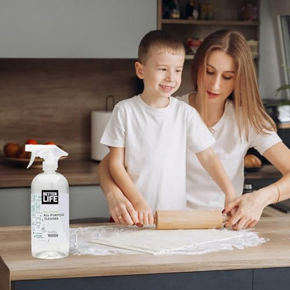 Better Life All Purpose Cleaner - Multipurpose Home and Kitchen Cleaning Spray for Glass, Countertops, Appliances, Upholstery & More - Multi-surface Spray Cleaner - 32oz (Pack of 2) Unscented - size: 32 Fl Oz (Pack of 2)