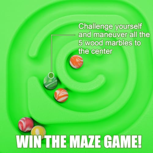 Seenelling Kids Maze Balance Board Sensory Training Toy, Green, Round - color: Green, style: Round