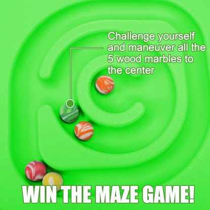 Seenelling Kids Maze Balance Board Sensory Training Toy, Green, Round - color: Green, style: Round