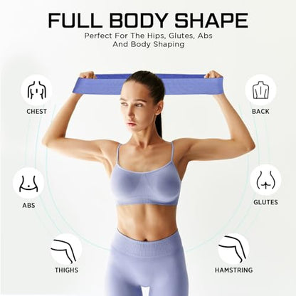 12 Pcs Fabric Resistance Bands for Working Out Non-Slip Booty Exercise Loop Bands for Women Men Glutes Hip Thigh Butt Yoga Pilates Fitness Gym, Light Medium Heavy - color: Dark Purple, style: Heavy Resistance