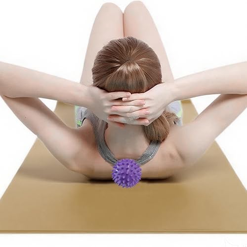 Spiky Massage Balls- 2PCS (Firm and Soft) Muscle Massager Ball for Feet, Back, Neck, Muscles, Foot Arch Trainer, Exercise, Physical Therapy, Hands Massager Roller for Plantar Fasciitis - color: Softpink+hardpurple