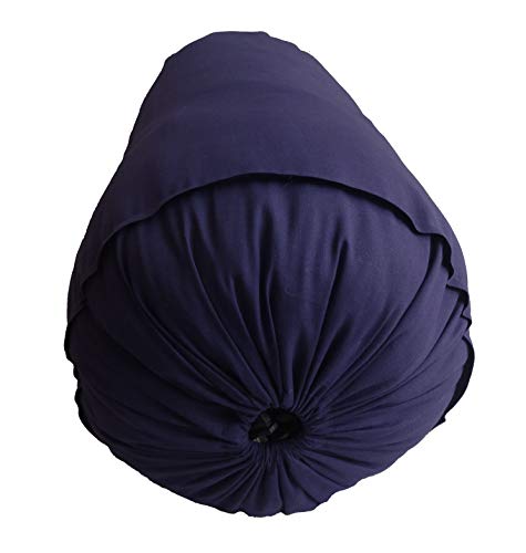 Saffron Navy Blue Bolster Pillowcase - Neck Roll Round Bolster Cover for Bed Sofa Chair Couch Lounge Cotton 6" Diameter x 38" Long (15 cm Diameter x 96 cm Long) Removable Cover - size: 38" x 6" (Pack of 1)
