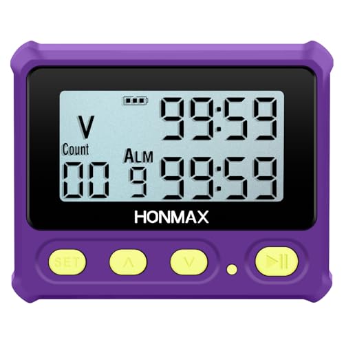 8200 Interval Timer, Stopwatch with Backlight, USB-C Rechargeable Clock (Purple) - color: Purple