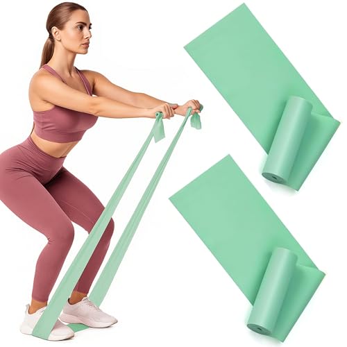 Resistance Bands, Non-Latex Elastic Exercise Bands for Upper and Lower Body, Strength Training Without Weights, Ideal for Physical Therapy, Pilates, Rehab, Home Fitness, Beginners - color: Green