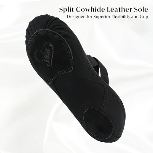 Stelle Ballet Shoes Women Highly Stretch Canvas Dance Slippers Ballet Flats | Ballet shoes for women, Split suede outsole, Non-Slip, Breathable cotton lining, Elastic cross straps, Yoga, Ballet training - color: Black, size: 9