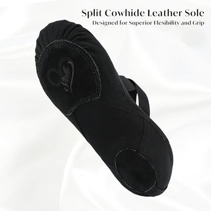 Stelle Ballet Shoes Women Highly Stretch Canvas Dance Slippers Ballet Flats | Ballet shoes for women, Split suede outsole, Non-Slip, Breathable cotton lining, Elastic cross straps, Yoga, Ballet training - color: Black, size: 8